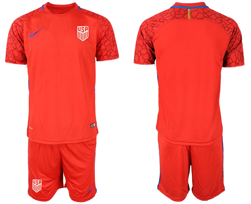 Men 2020-2021 Season National team United States goalkeeper red Soccer Jersey->united states jersey->Soccer Country Jersey